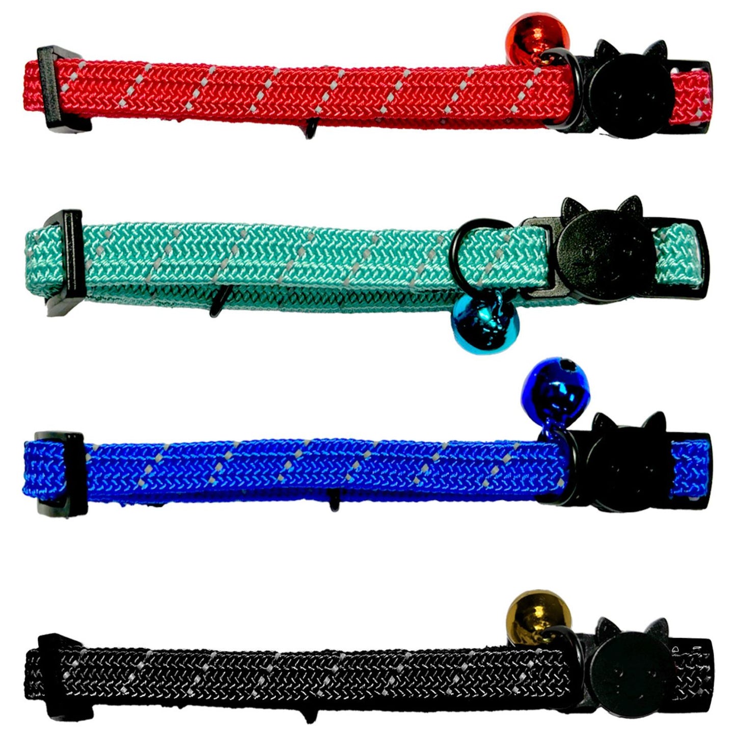 BirdsBeSafe Full Stretch Breakaway Cat Collar + Bell | Reflective