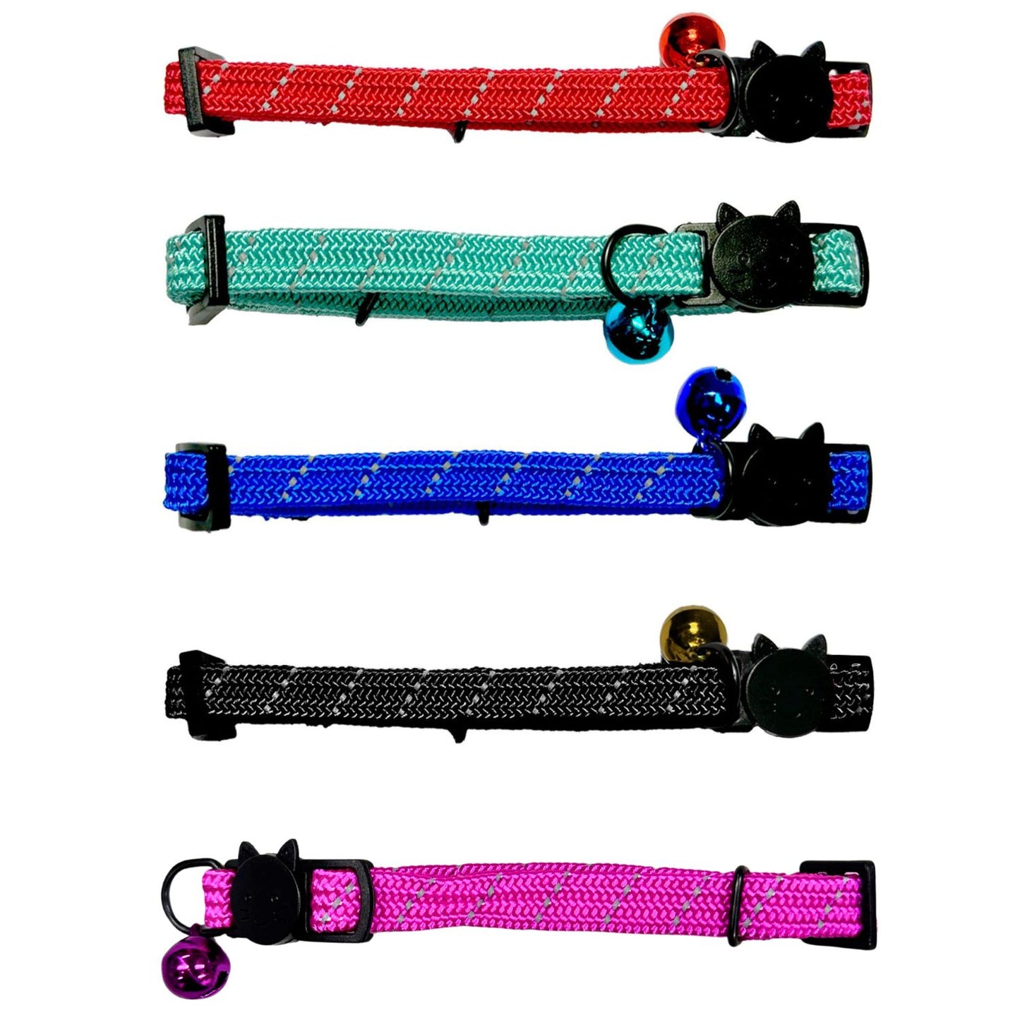 BirdsBeSafe Full Stretch Breakaway Cat Collar + Bell | Reflective
