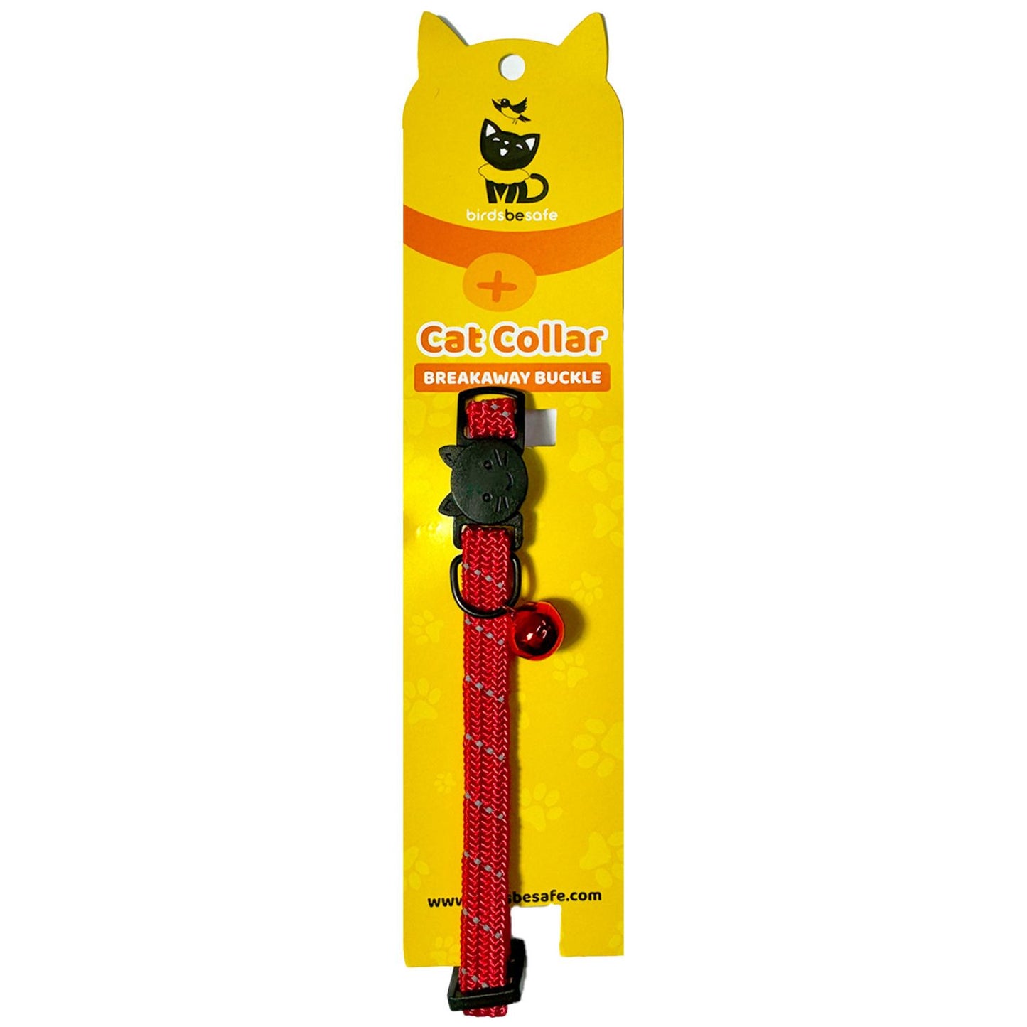 BirdsBeSafe Full Stretch Breakaway Cat Collar + Bell | Reflective