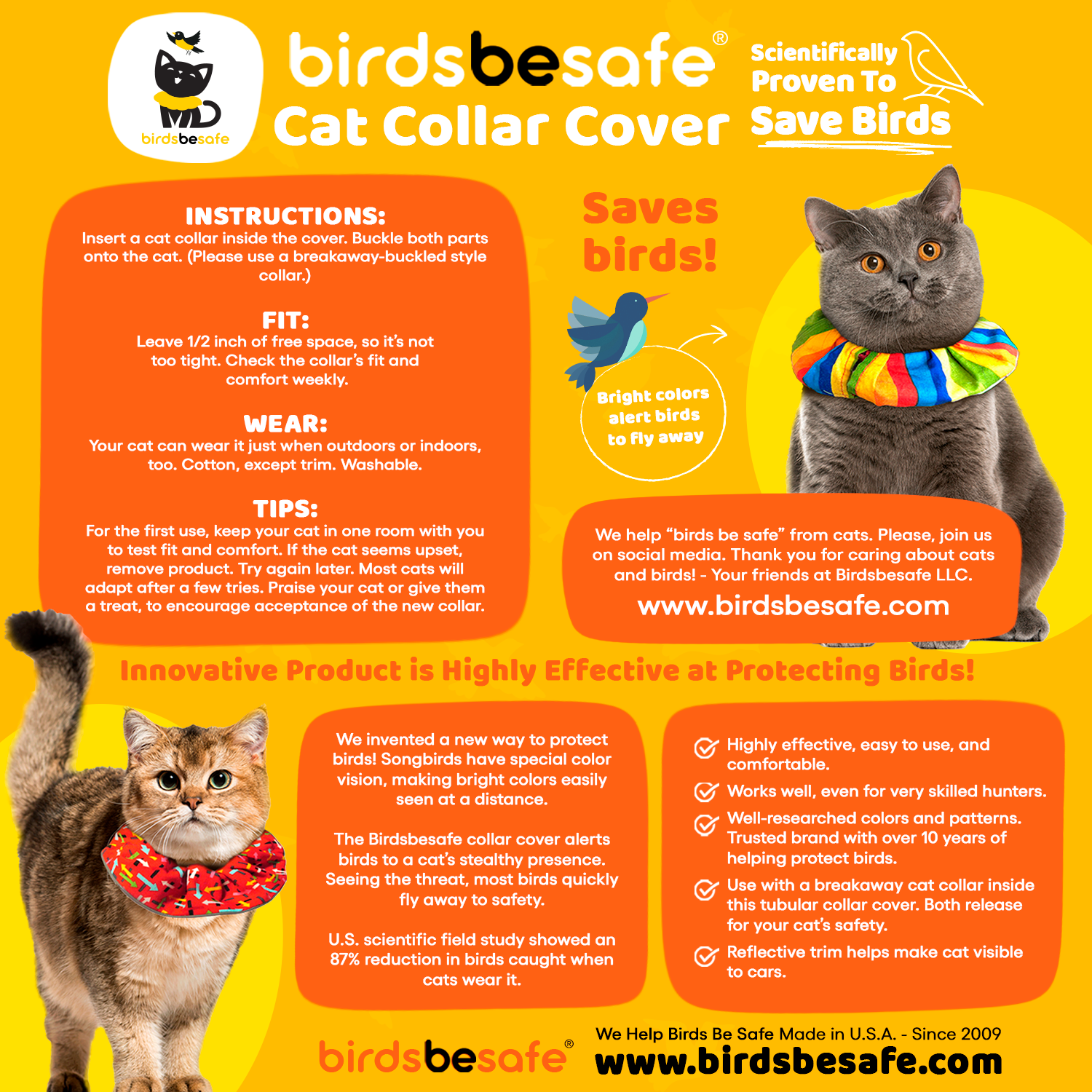 Birdsbesafe ® Collar Cover Usage Guide | Protect Birds From Cats ...