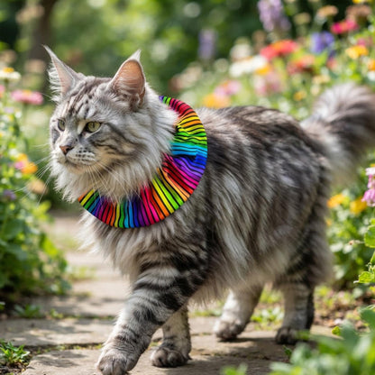 Cosmic Stripes Birdsbesafe ® Collar Cover - Long-Haired Cat Style