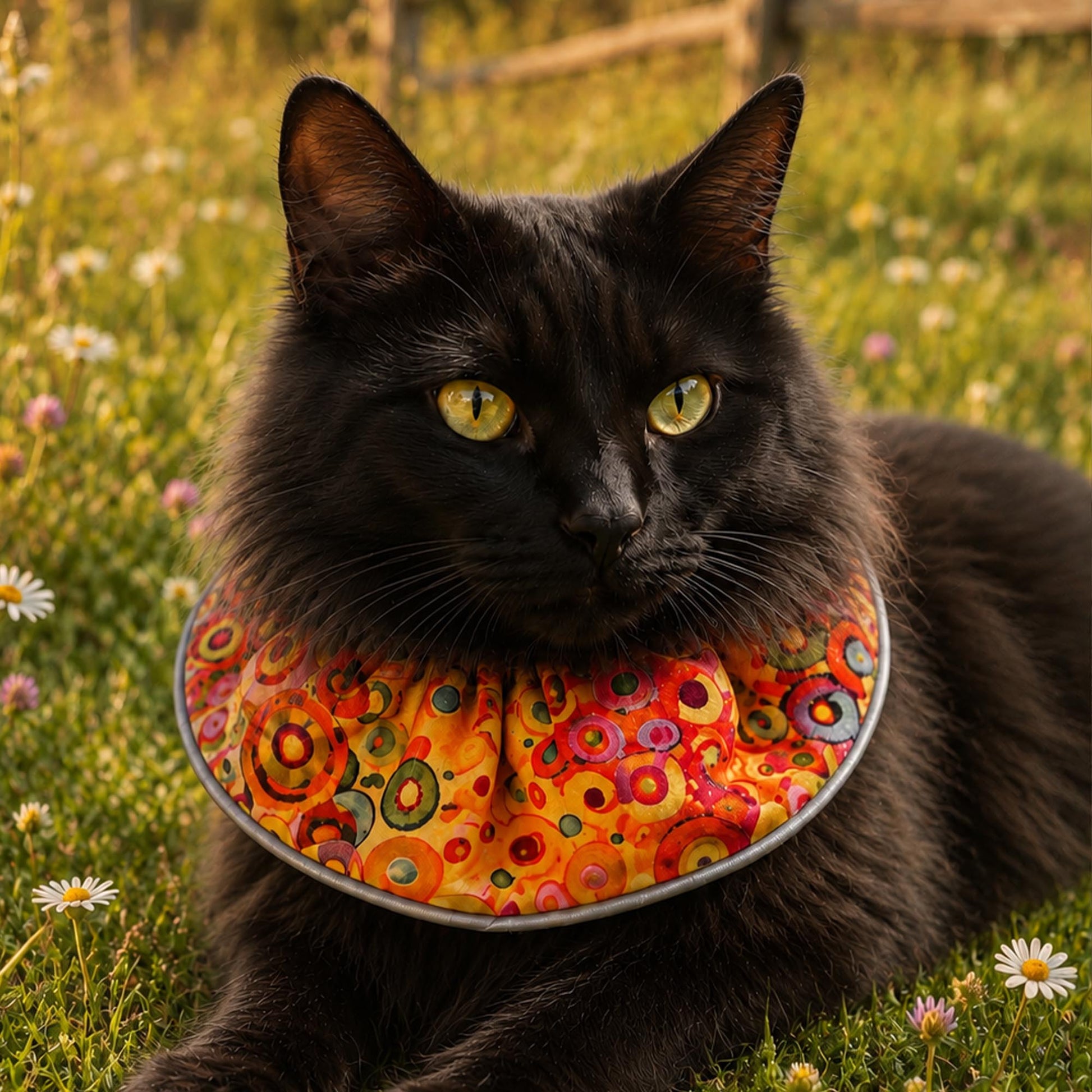 Paint Loops Birdsbesafe ® Collar Cover - Long-Haired Cat Style