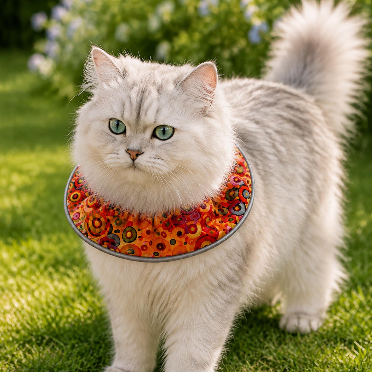 Paint Loops Birdsbesafe ® Collar Cover - Long-Haired Cat Style