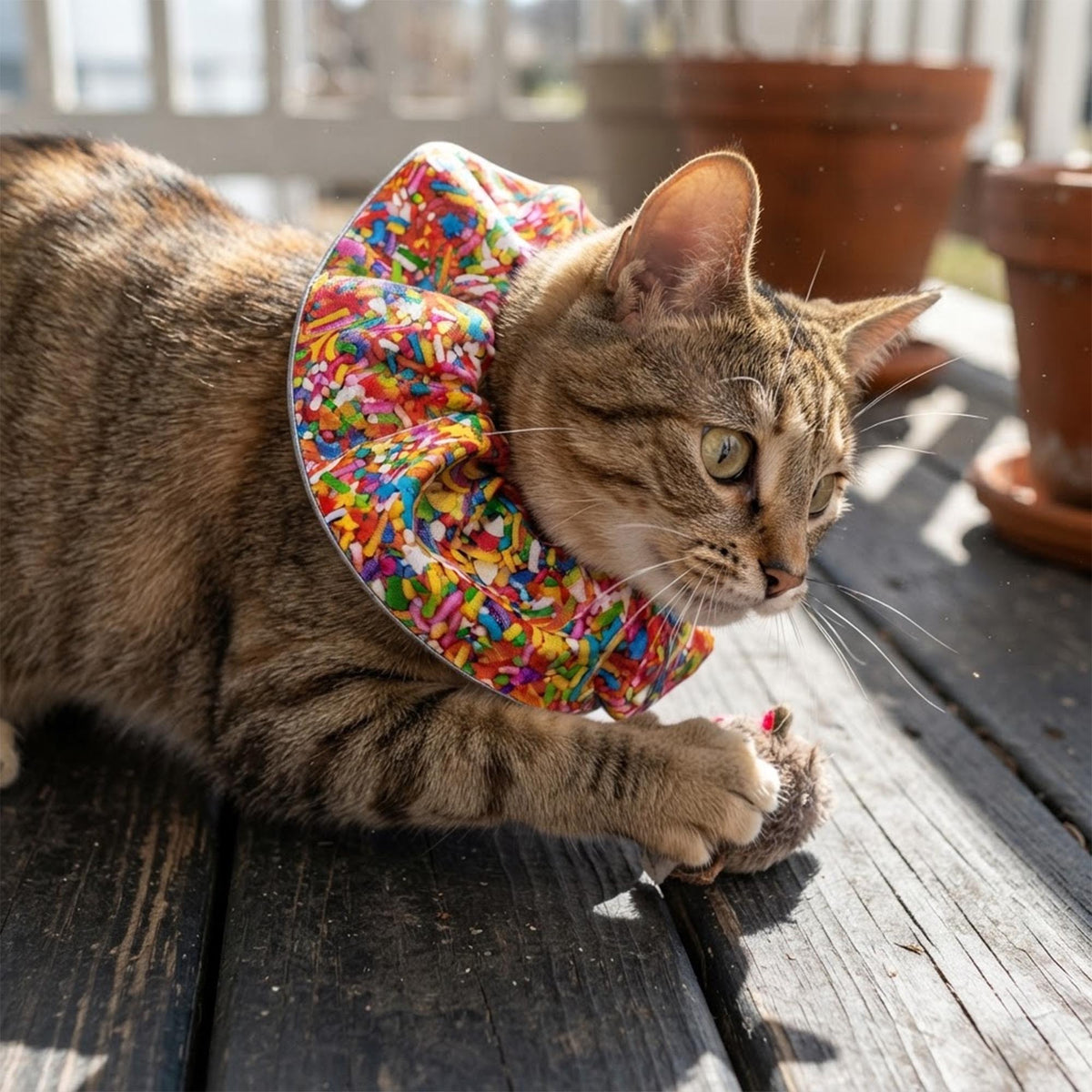 Rainbow Sprinkles Birdsbesafe ® Collar Cover