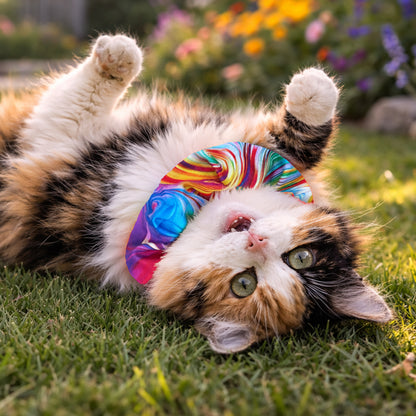 Suzy Swirls Birdsbesafe ® Collar Cover - Long-Haired Cat Style