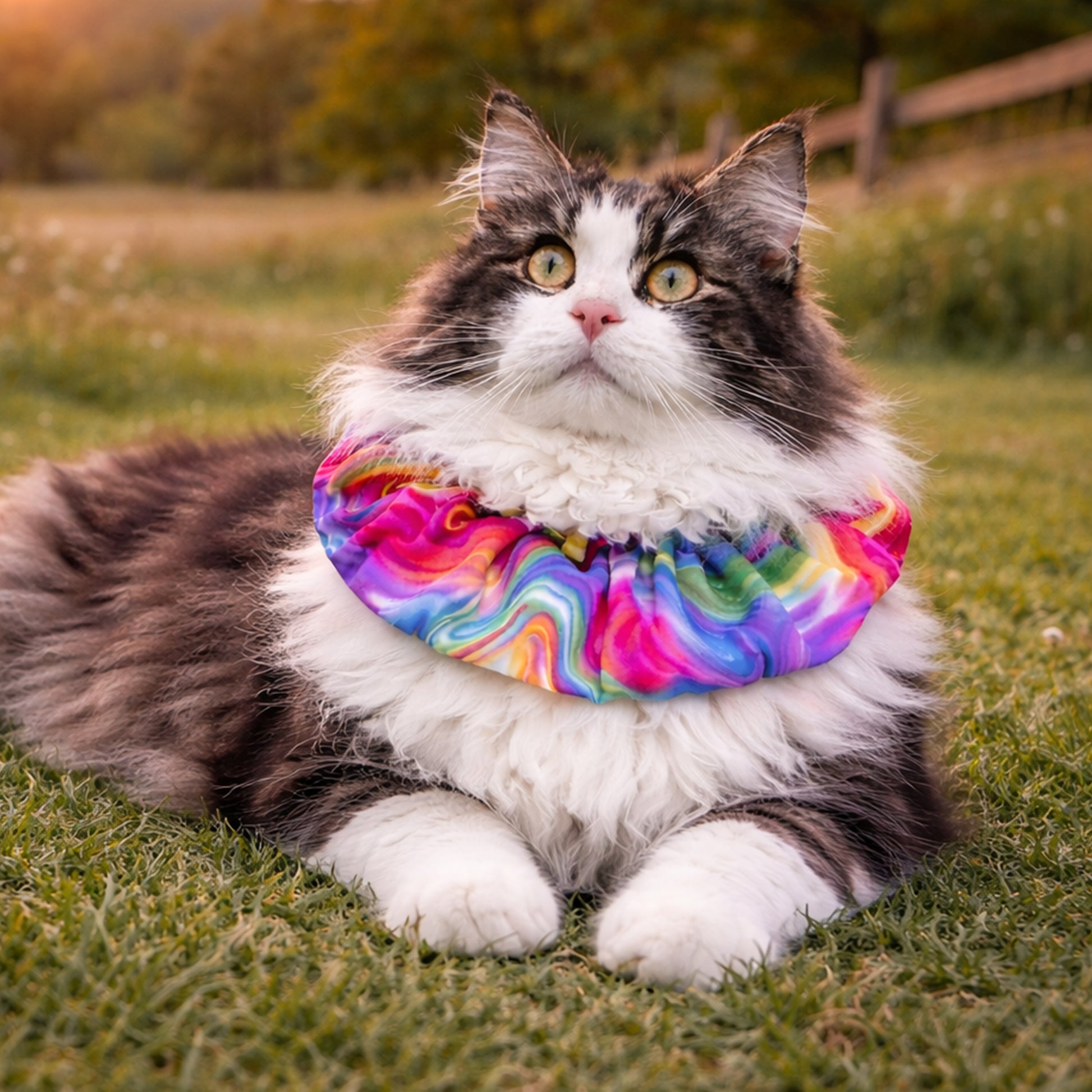 Suzy Swirls Birdsbesafe ® Collar Cover - Long-Haired Cat Style